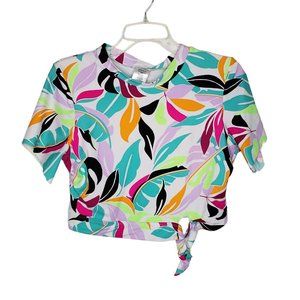 Endless Waves Womens Cropped Swim Top Size XL 15-17Juniors Multi open back